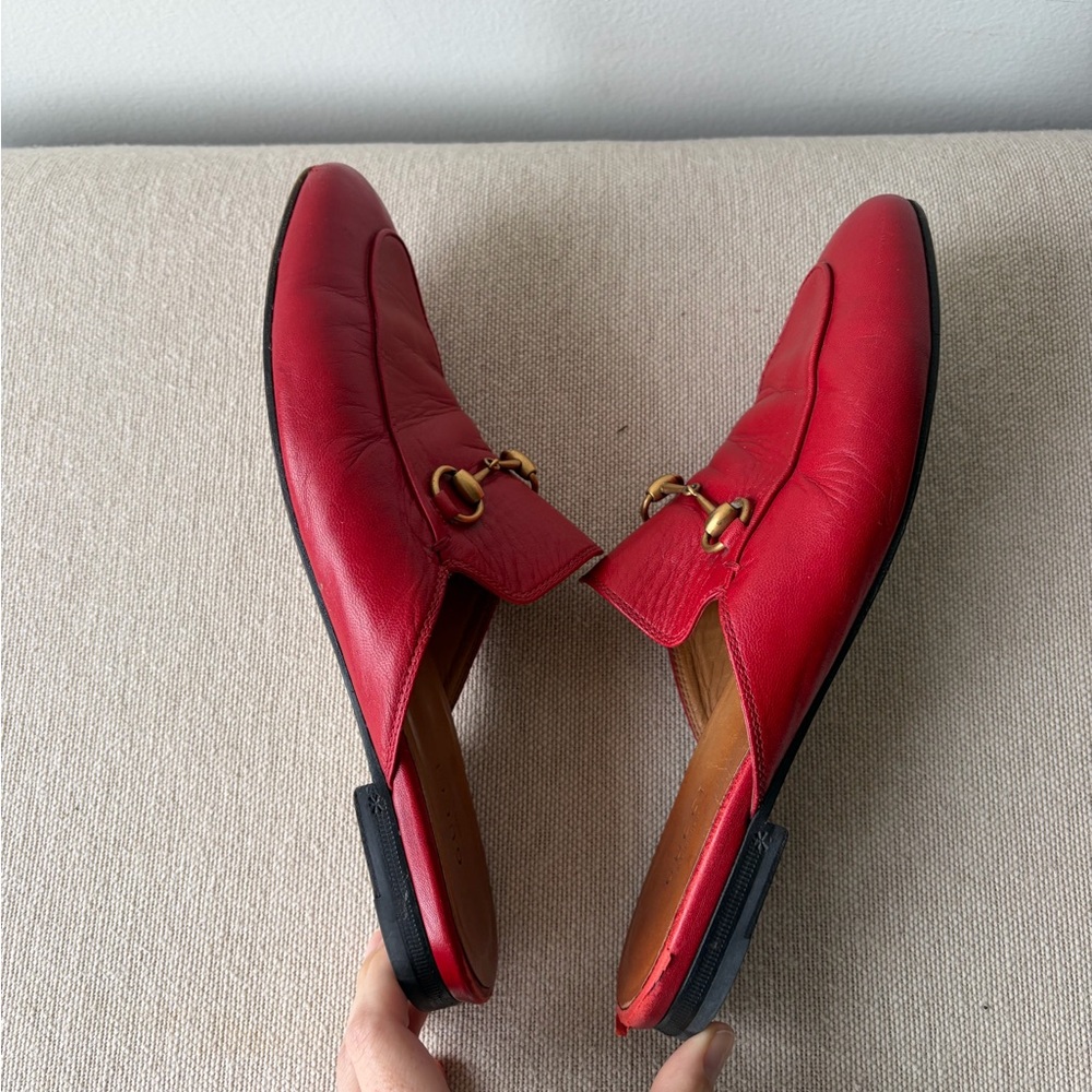 GUCCI Red Princetown Horsebit Loafers Mules Women's Size: 8 | IT 38.5 - Picture 6 of 7